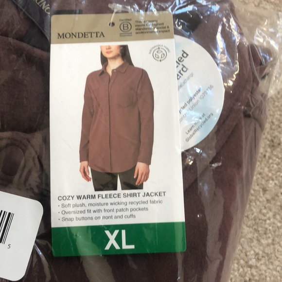 NWT Mondetta Ladies' Cozy Fleece Button Up Shirt -- Purple -- X-Large - Picture 1 of 7